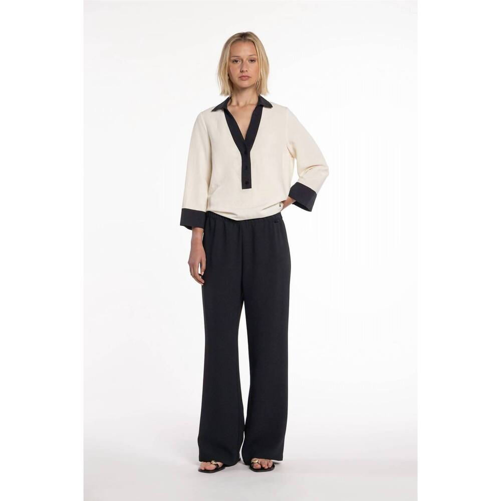 NEW NAULOVER double crepe trousers in black